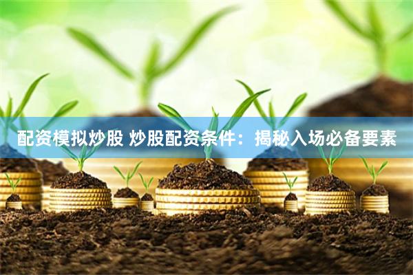 配资模拟炒股 炒股配资条件：揭秘入场必备要素